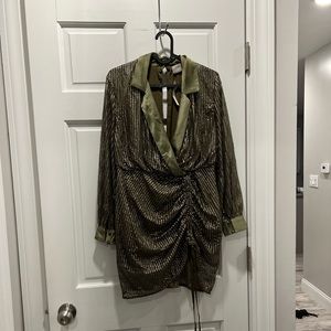 Green dress sequin asos